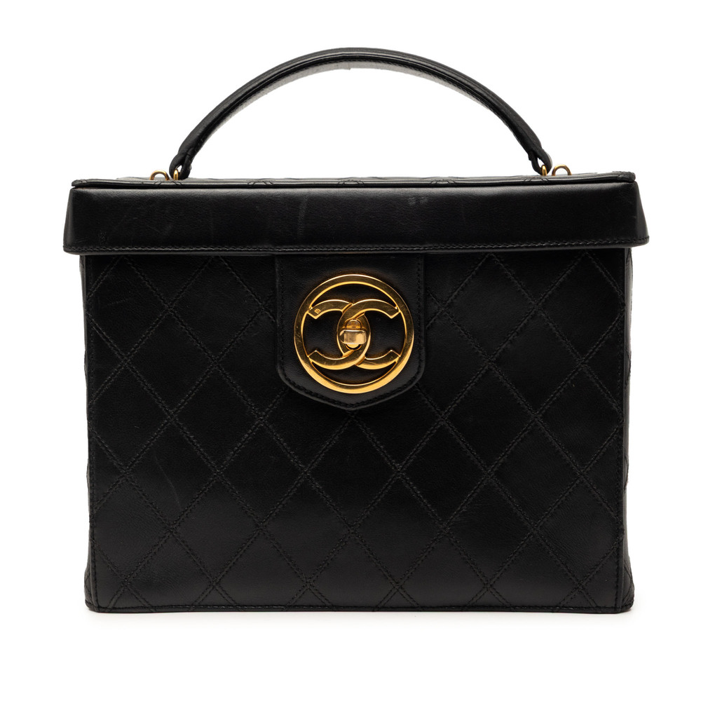 Pre-Loved Chanel CC Stitched Calfskin Turnlock Vanity Case - Picture 1 of 9
